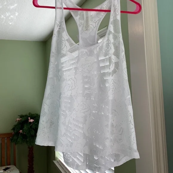 Fabletics Racer Back White Exercise Shirt (NWT) - Picture 2 of 7